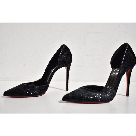 Christian Louboutin Iriza 100 Black Velvet Papillon D'Orsay Heel Pump 39.5 - Picture 9 of 12